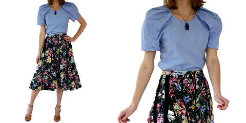 3.1. phillip lim bloom top and flowerworks skirt, the woods necklace