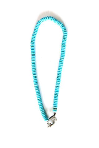 turquoise disc bead necklace