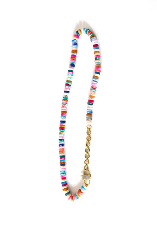 rainbow opal disc bead necklace