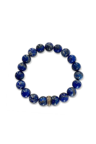 lapis bead bracelet w/mixed metal bead