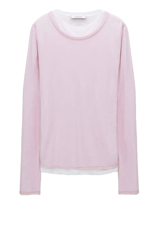 double-layer top - pink/white