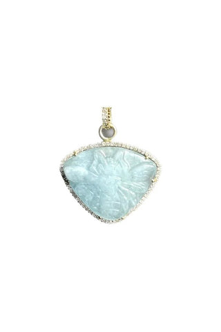 carved aquamarine bee pendant