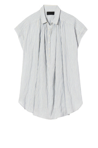 normandy blouse - ivory/blue stripes