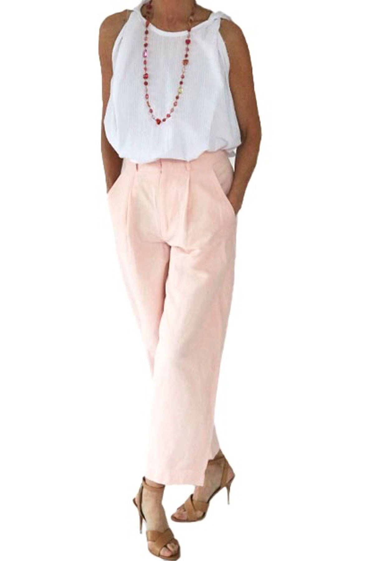 bari crop trouser - rosa