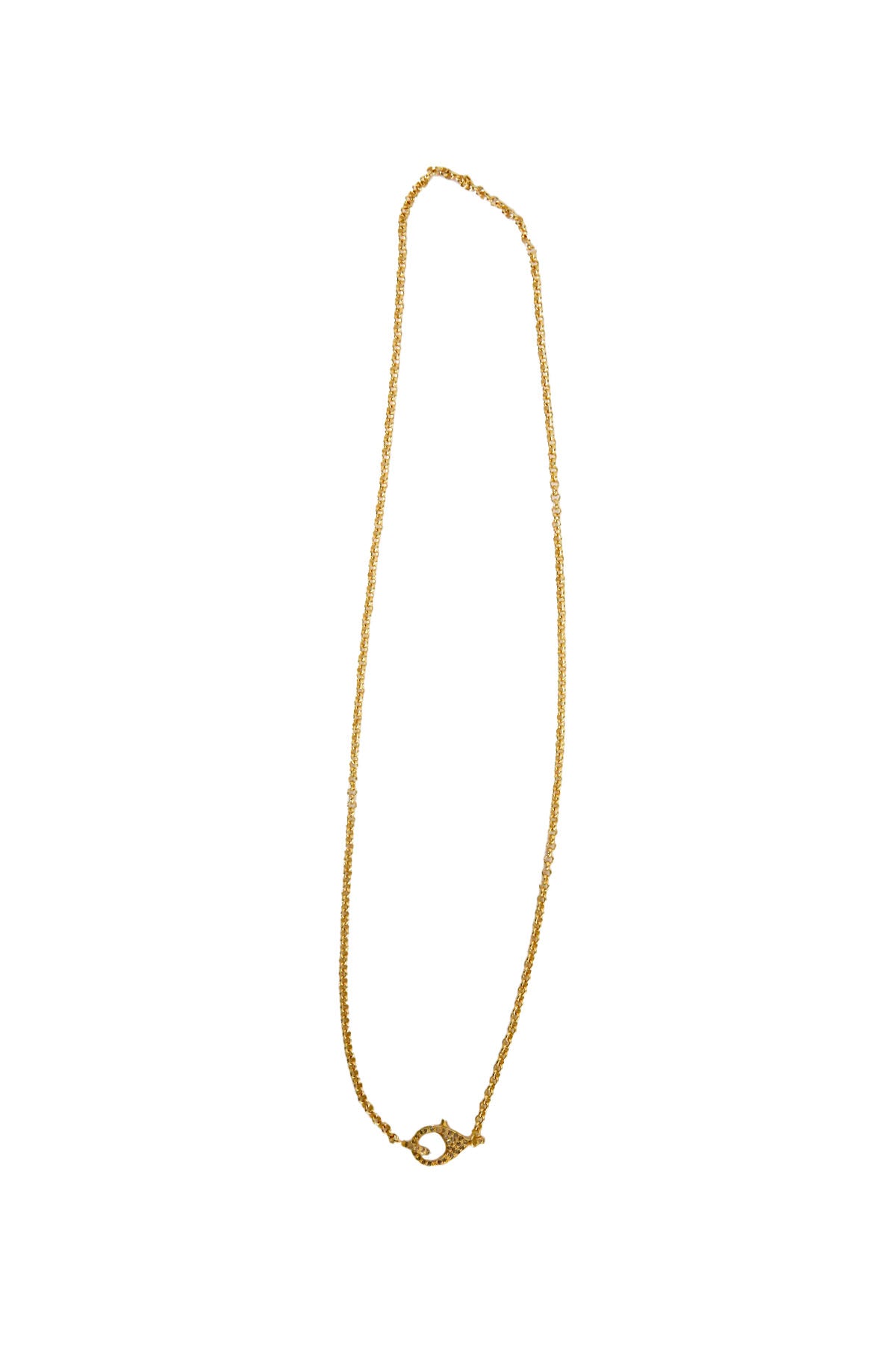 22kt gold over brass thin chain w/pave diamond clasp- 17"