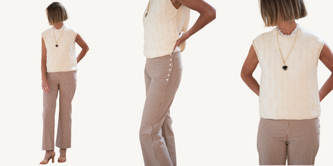 zii ropa tulip vest + mari gingham pant outfit