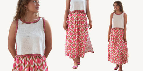 lilla p crochet top and skirt outfit