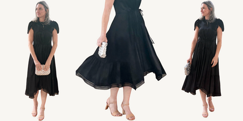 soft tulip sleeve dress outfit