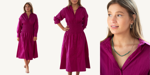 apiece apart smocked shirt dress