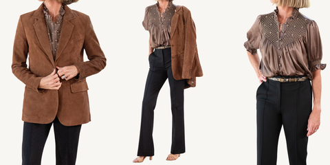 Sprwmn Suede Blazer Outfit