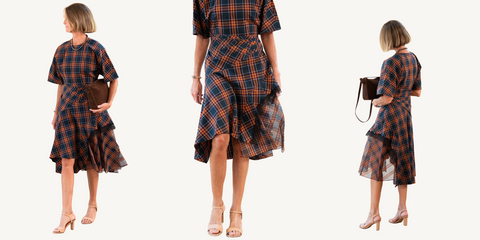 Short Sleeve Drape Dress Outfit