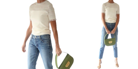 3.1 phillip lim knit top, moussy forestville tapered jeans, destree handbag