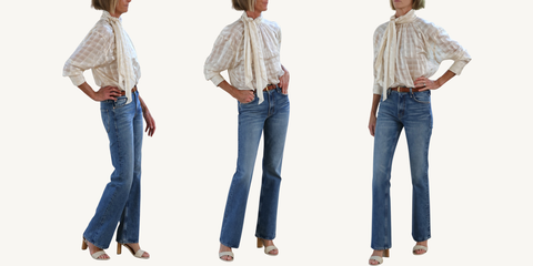 Dorothee Schumacher airy check blouse and mother jeans