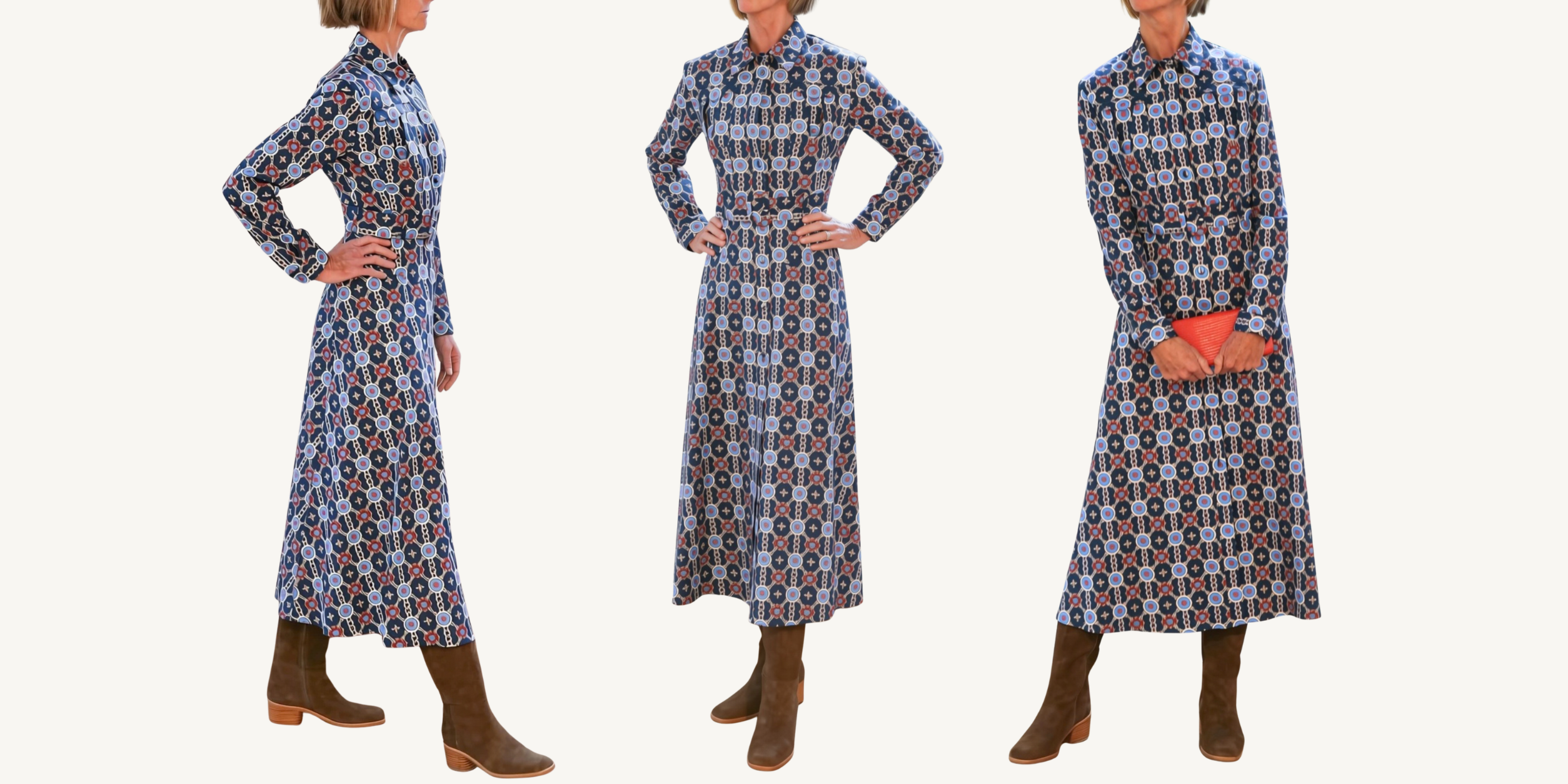 borgo de nor brielle dress in chain blue
