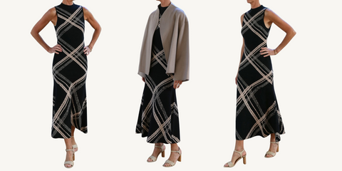 misa anara dress in plaid
