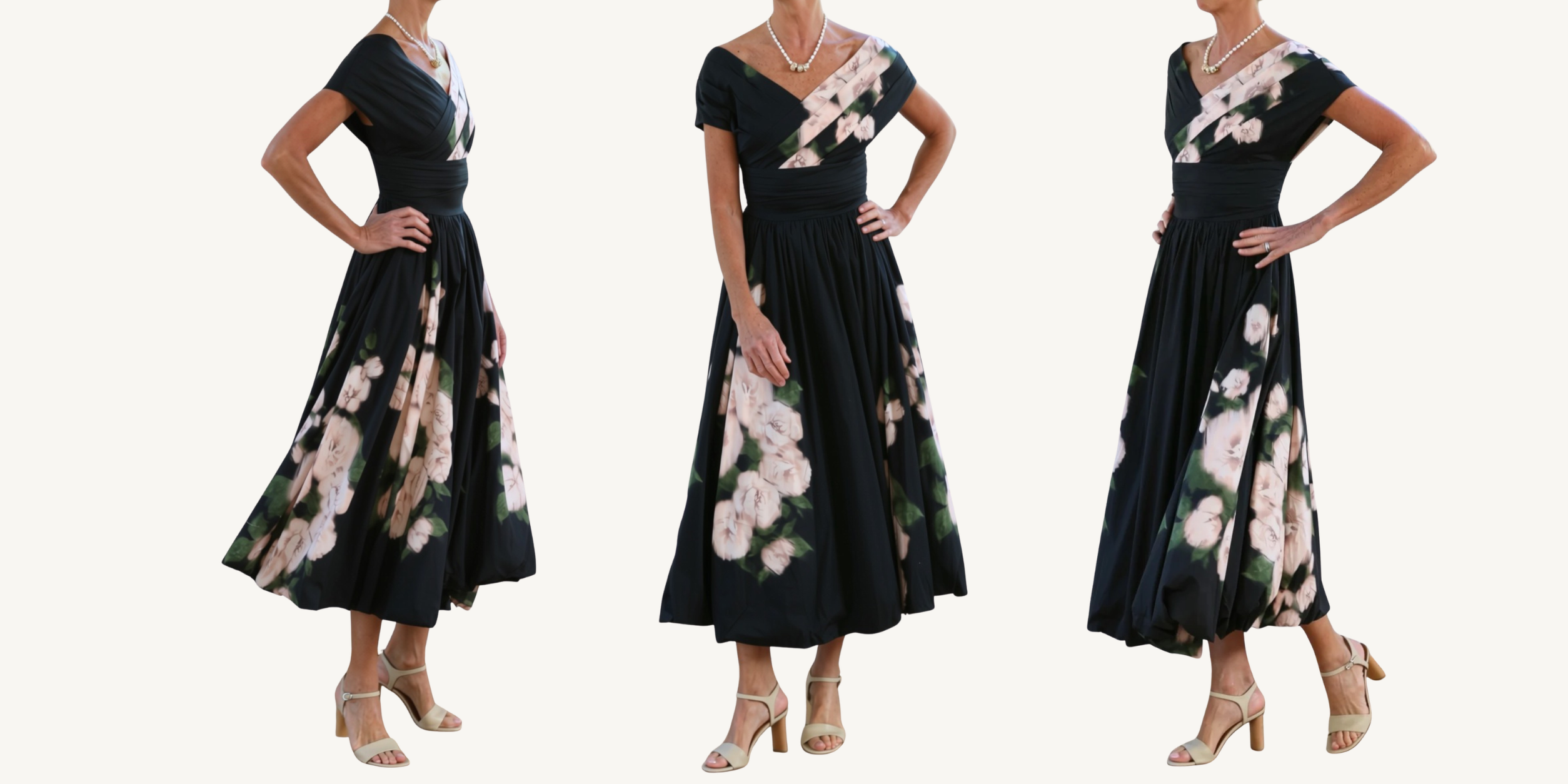 hope for flowers fichu dress in ebony rose bouquet