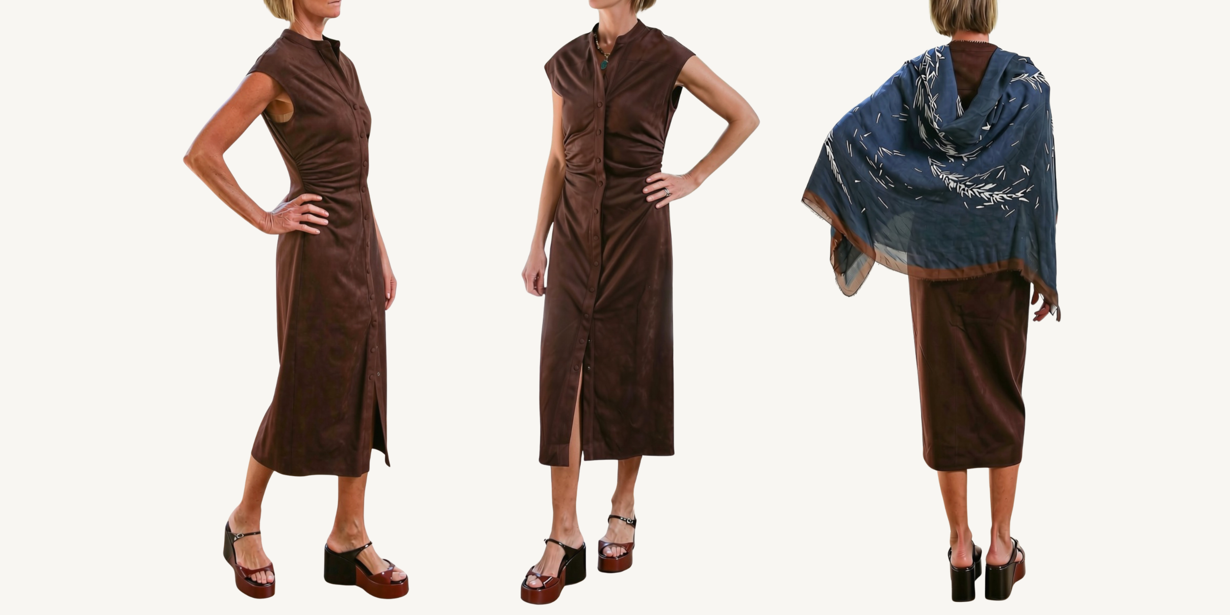 misa maud dress in faux suede