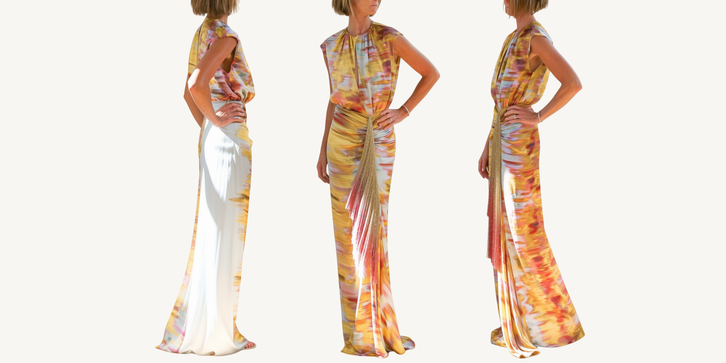 silvia tcherassi winona dress in abstract fire print