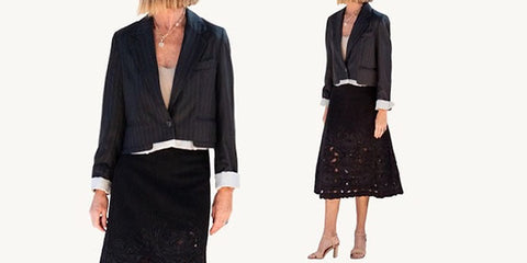cocktail blazer and ceci skirt outfit