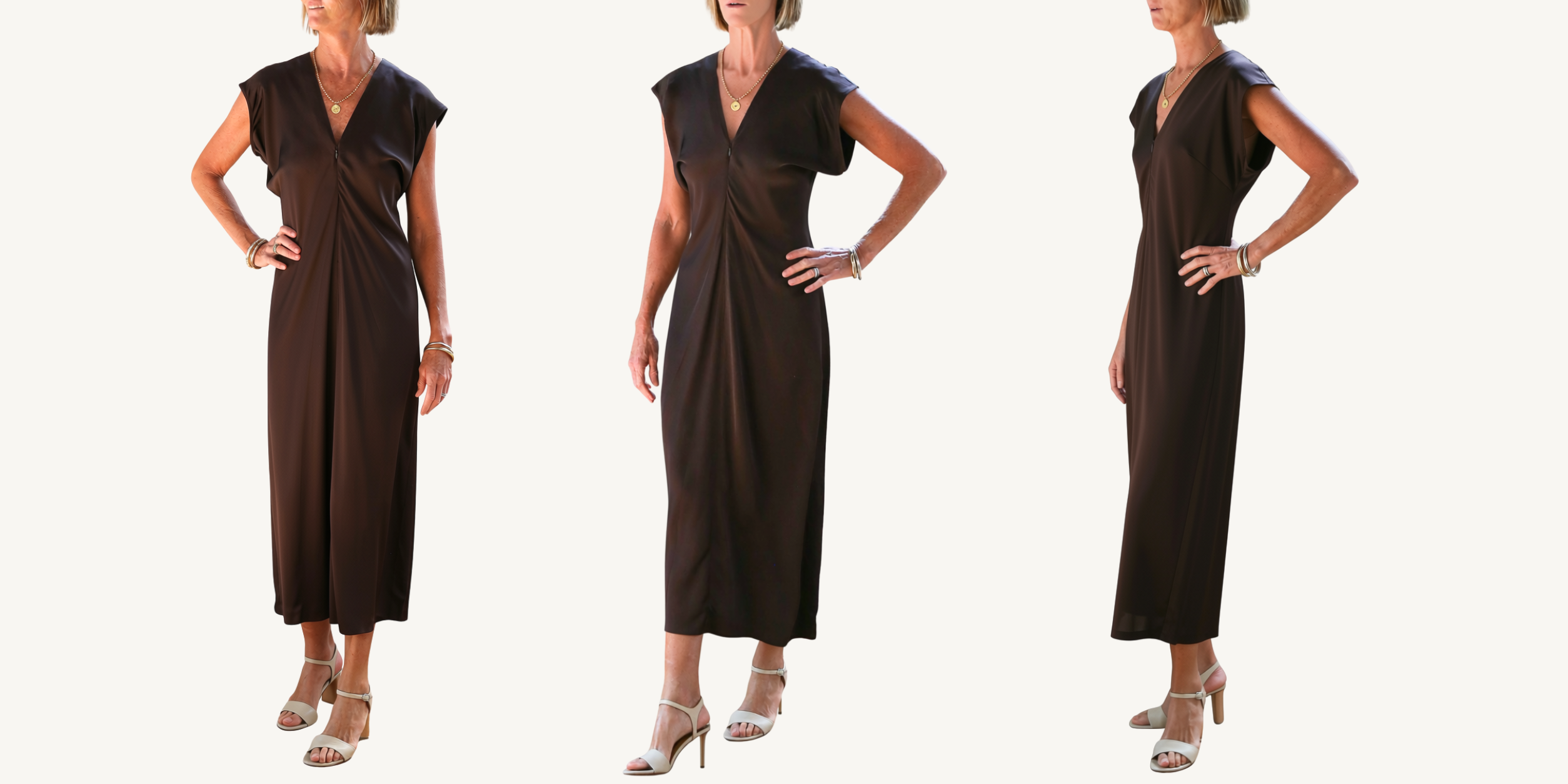 apiece apart monde drape bias dress in black coffee