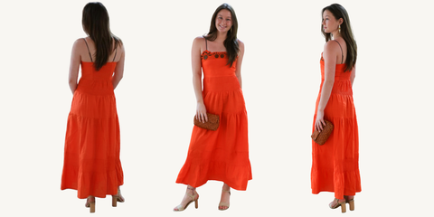 lug von siga coralie dress in coral outfit