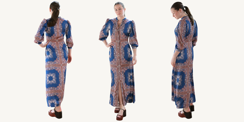 misa farrah dress in sapphire tapis