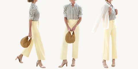 frame anchor pant in lemon outfit
