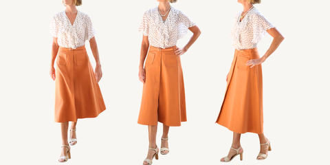 dorothee schumacher sporty chic skirt and dancing dots blouse