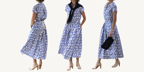 h+hannoh blue floral outfit