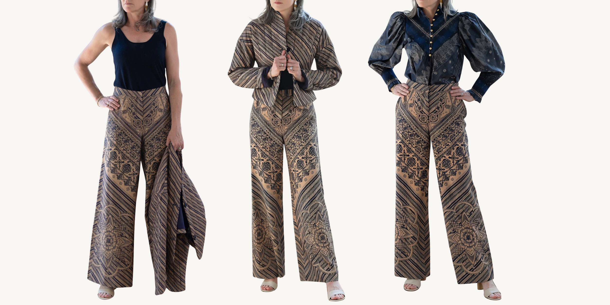 hope for flowers palazzo pant in diagonal stripe placement