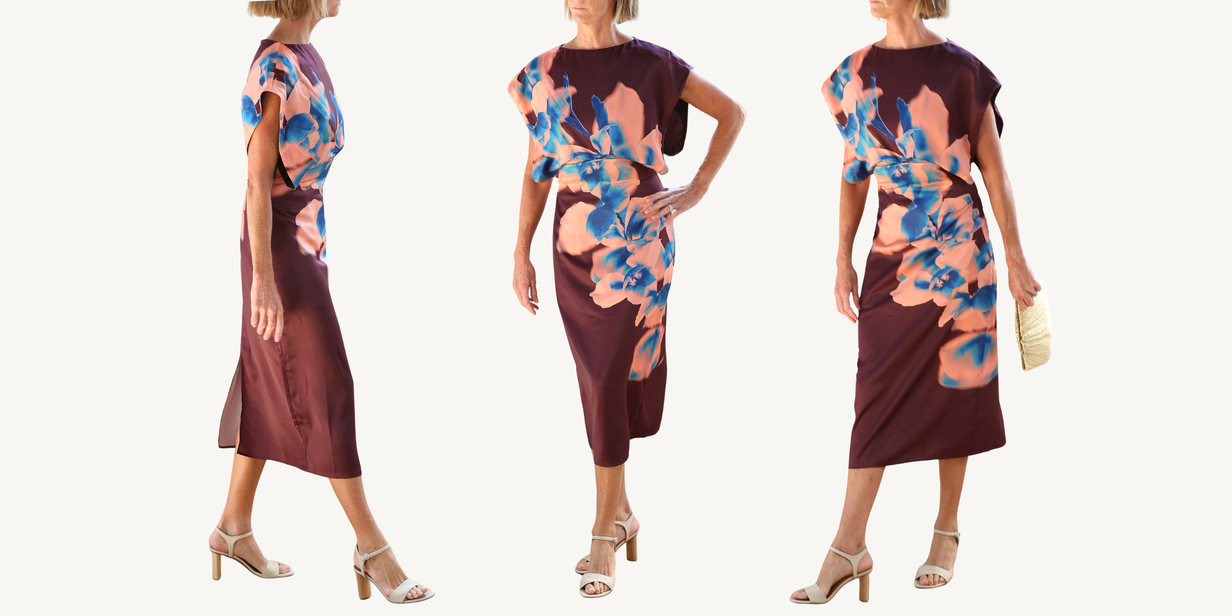 misa lenny dress in cerulean orchid