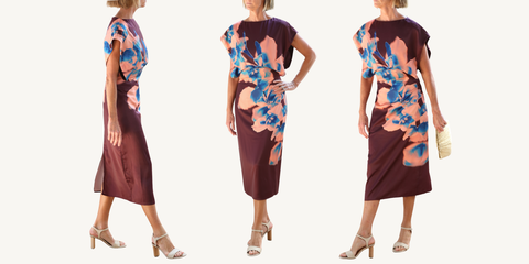 misa lenny dress in cerulean orchid