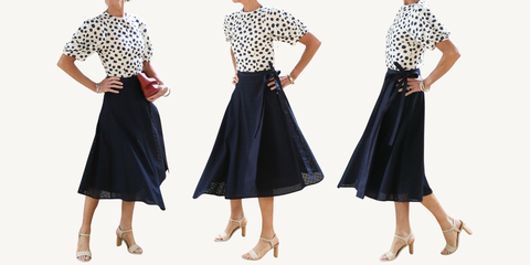 apiece apart lino top in yayoi black and white dot