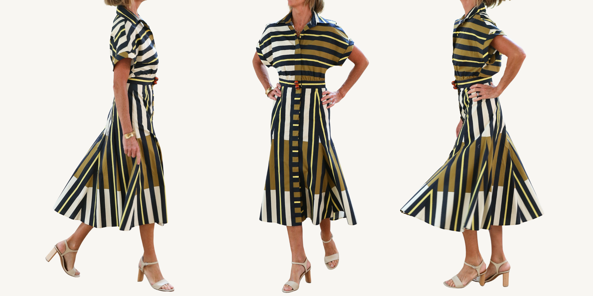 silvia tcherassi noor dress in urban stripes