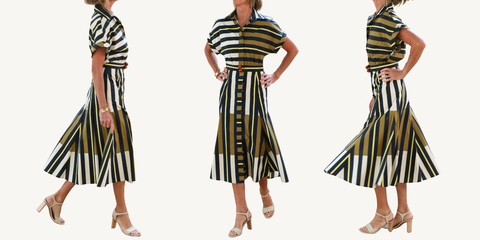 silvia tcherassi noor dress in urban stripes