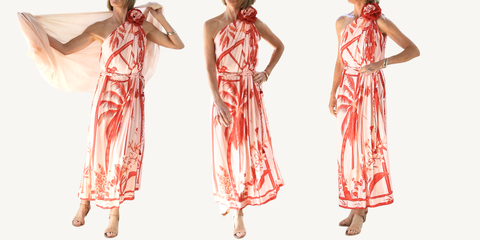 verandah toga maxi in blush and coconut palm