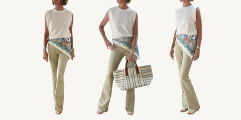 sprwmn pistachio micro flare outfit
