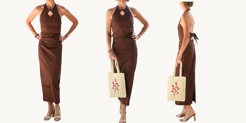 enza costa poplin halter dress outfit