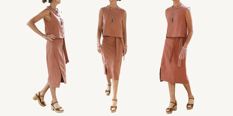 zii ropa kona pant and wila skirt in rust