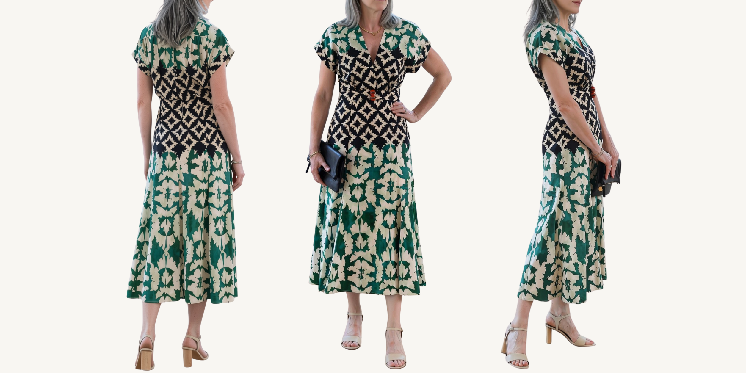 silvia tcherassi sakura dress in emerald multi