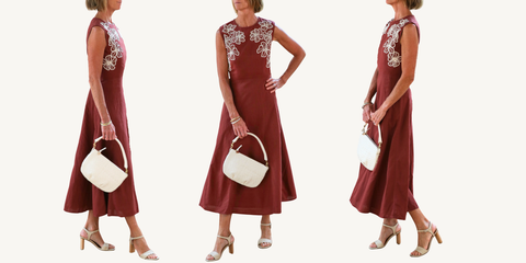 tanya taylor sloane dress in redwood