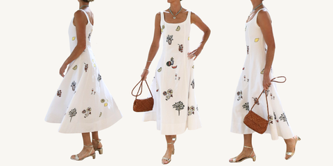 tanya taylor soren dress in optic white