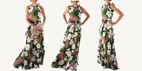 borgo de nor tatiana crepe dress in obscura