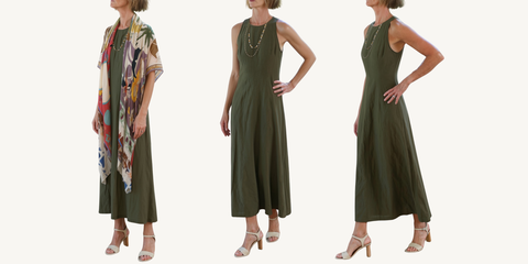 apiece apart uma maxi dress in dark olive