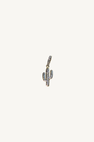 3/4" pave diamond cactus pendant