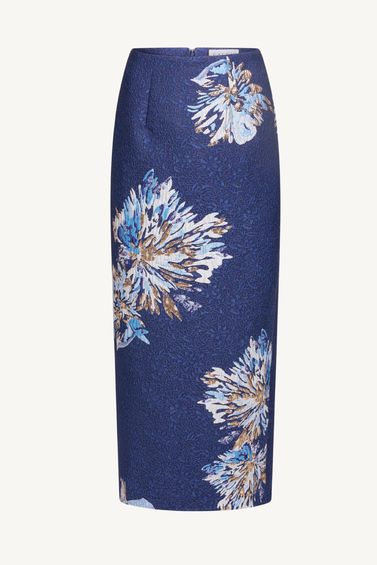 bora skirt - painterly dahlia placement