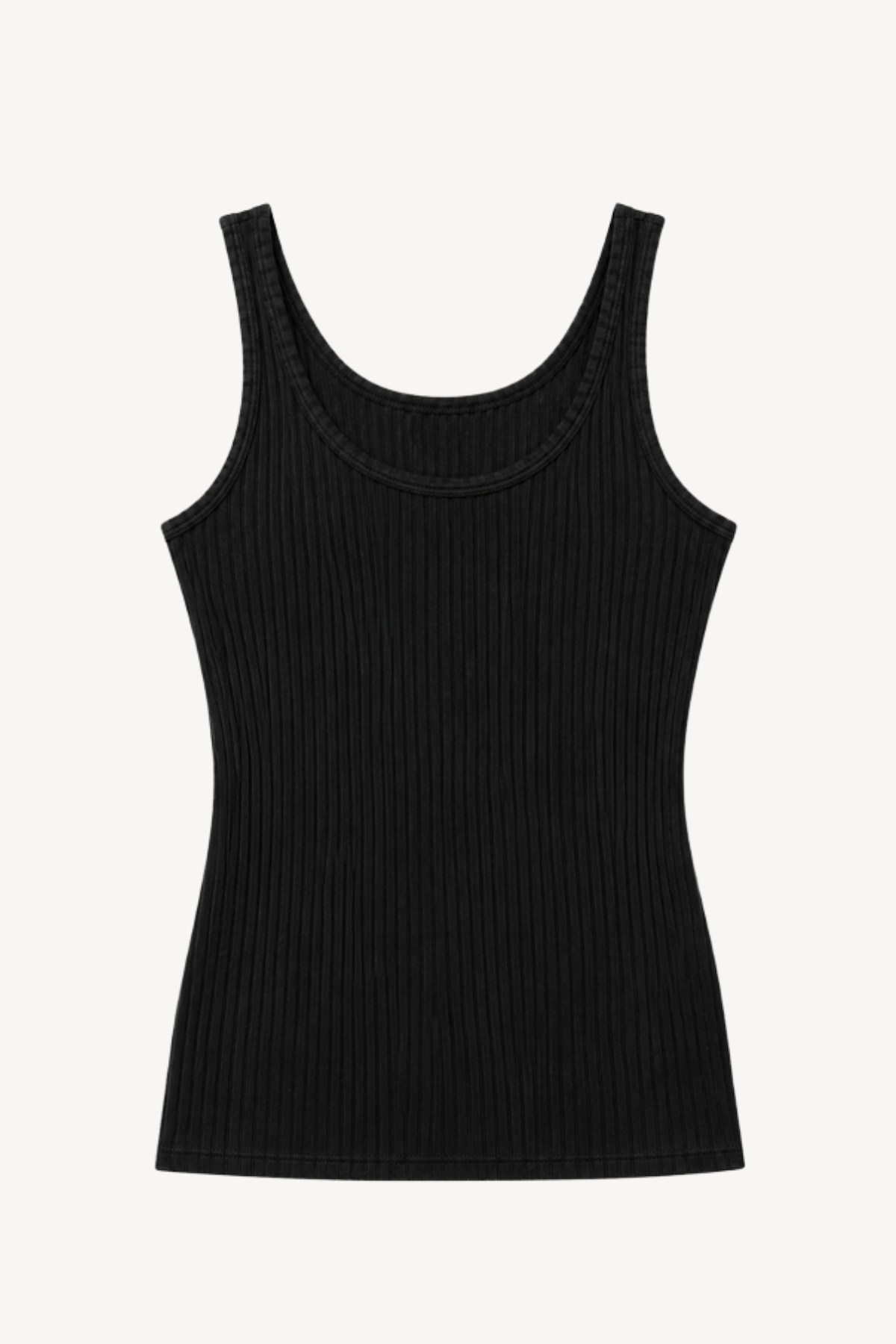 military ribbed crop tank - black