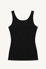 military ribbed crop tank - black