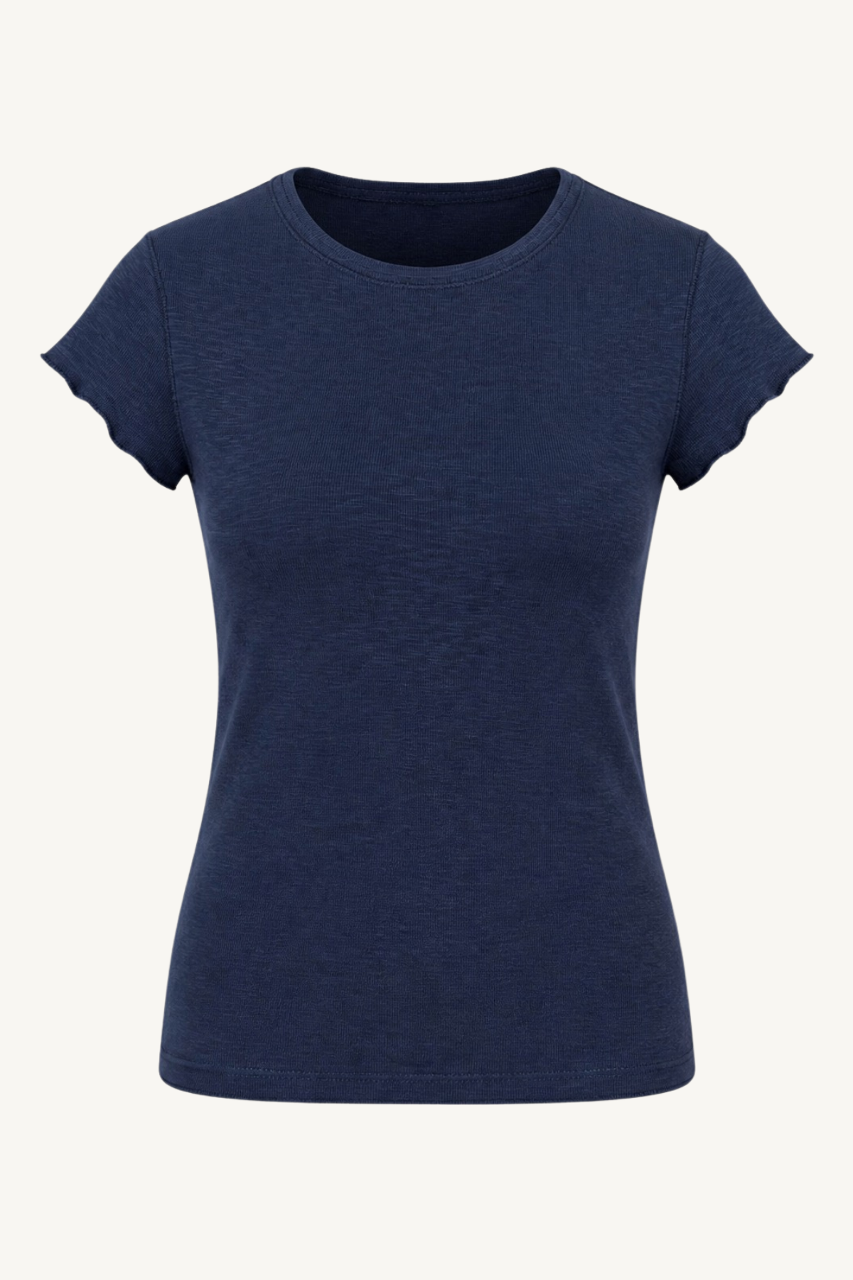 short sleeve back seam crewneck - navy