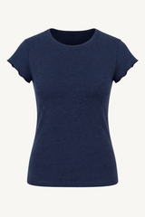 short sleeve back seam crewneck - navy